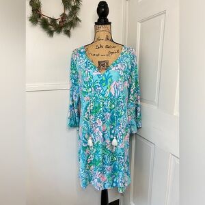 Lilly Pulitzer Anita Tunic Dress in Blue Ibiza Aqua la Vista